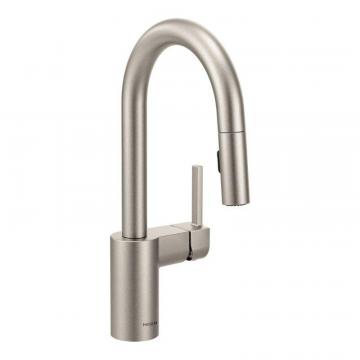 Moen Align One-Handle High Arc Pulldown Bar Faucet In Spot Resist Stainless