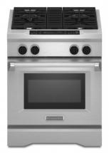 KitchenAid 4.1 cu. ft. Dual Fuel Free-Standing 4-Burner Commercial Style Range in Stainless Steel