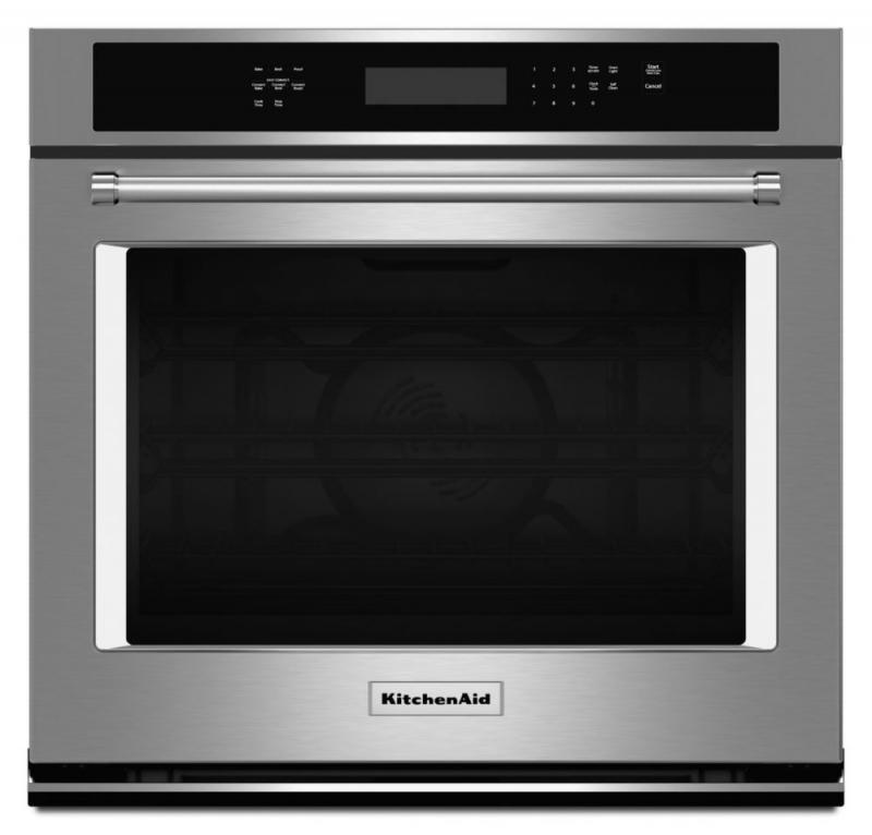 KitchenAid 4.3 cu. ft. Electric Single Wall Oven with Even-Heat True Convection in Stainless Steel