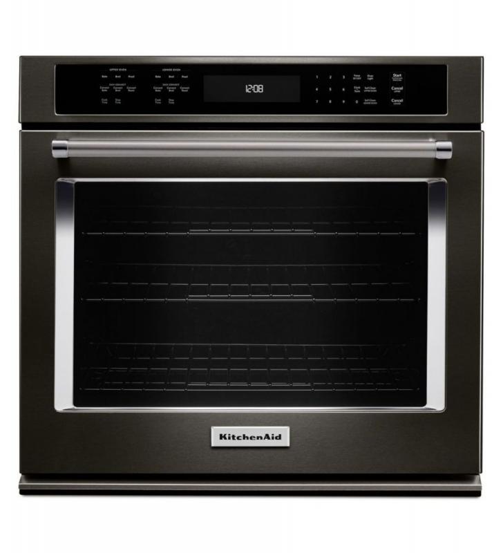 KitchenAid Black Stainless, 27" Single Wall Oven With Even-Heat True Convection