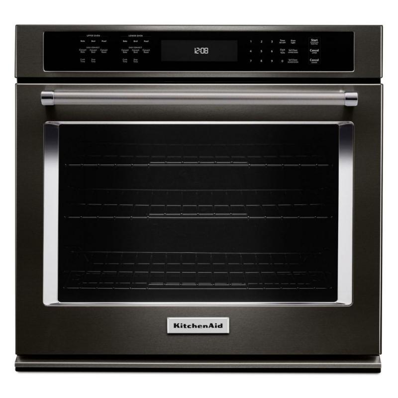 KitchenAid Black Stainless, 30" Single Wall Oven With Even-Heat True Convection