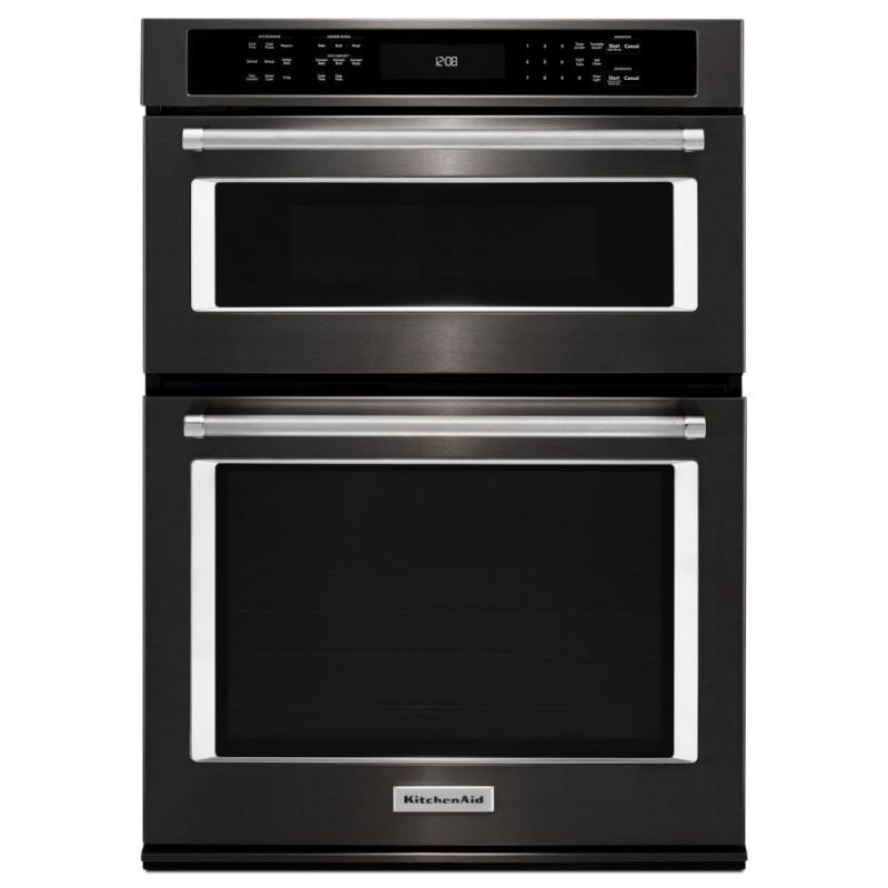 KitchenAid Black Stainless, 27" Combination Wall Oven With Even-Heat True Convection (Lower Oven)
