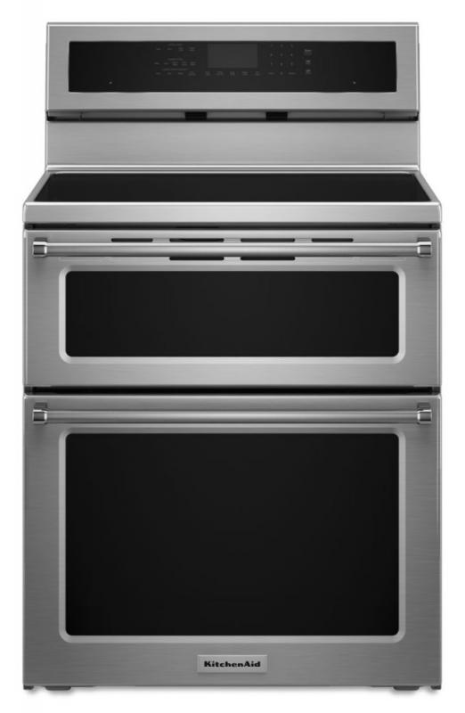 KitchenAid 6.7 cu. ft. Five-Burner Double Oven Convection Range in Stainless Steel