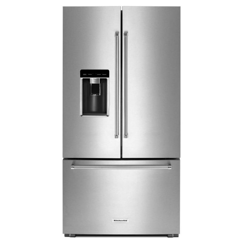 KitchenAid 23.8 cu. Feet 36" Counter-Depth French Door Platinum Interior Refrigerator