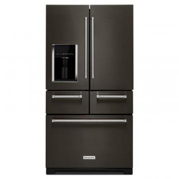 KitchenAid Black Stainless, 25.8 Cu. Feet 36" Multi-Door Freestanding Refrigerator