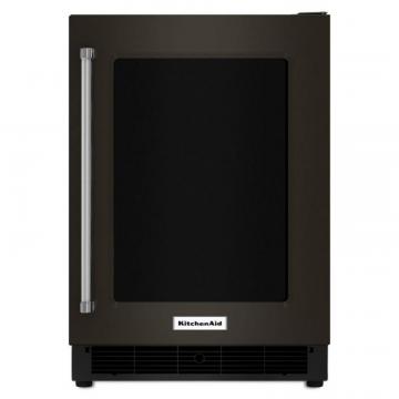 KitchenAid Black Stainless, 24" Undercounter Refrigerator With Glass Door And Metal Trim Shelves
