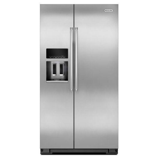 KitchenAid 19.9 cu. ft. Counter-Depth Side-by-Side Refrigerator with Exterior Ice and Water