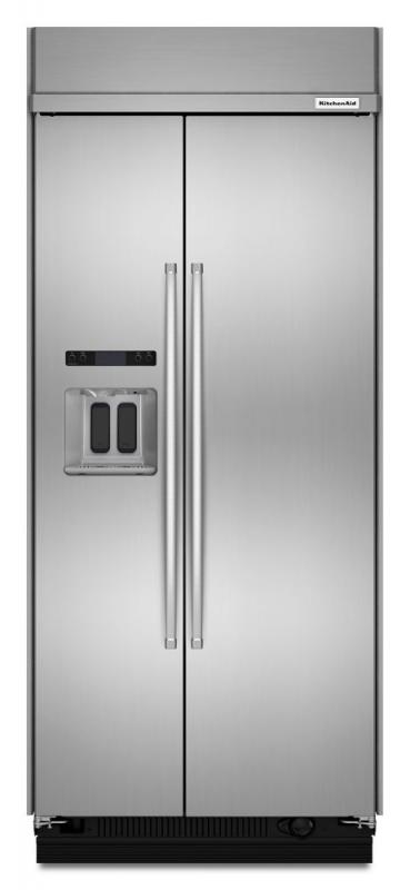 KitchenAid 20.8 cu. ft. Built-In Side-by-Side Refrigerator in Stainless Steel