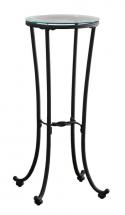 Monarch Accent Table - Hammered Black Metal With Tempered Glass