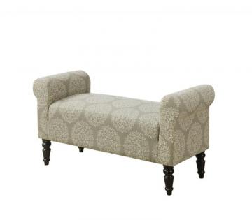 Monarch Bench - 44" L / Traditional Style Taupe Fabric