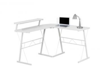 Monarch Computer Desk - White Top / White Metal