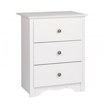 Prepac Monterey 3-drawer Tall Nightstand, White