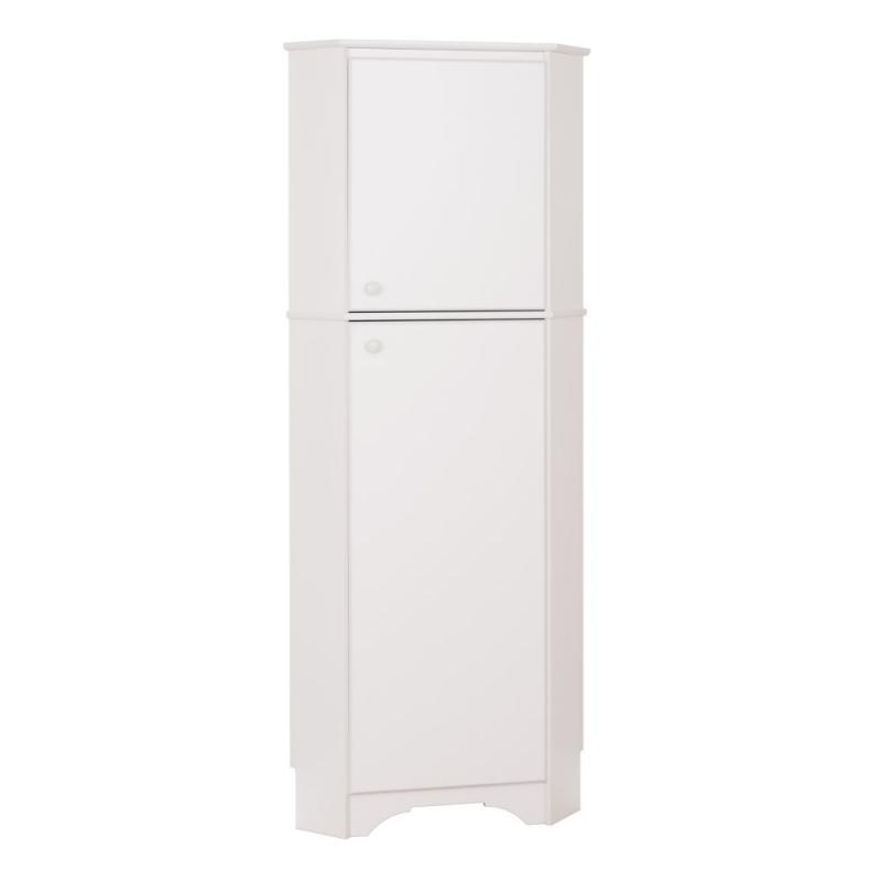 Prepac Elite 72" x 29" x 19" 2-Door Corner Storage Cabinet in White