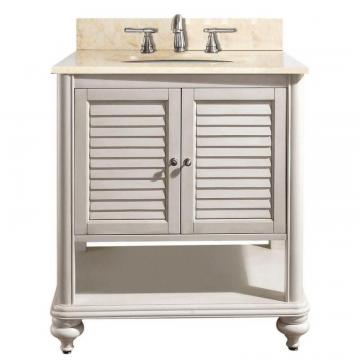 Avanity Tropica 30" W Vanity with Marble Top in Galala Beige and Antique White Sink