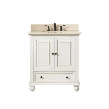 Avanity Thompson 31" Vanity Combo In French White Finish With Galala Beige Top