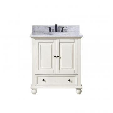 Avanity Thompson 31" Vanity Combo In French White Finish With Carrera White Top