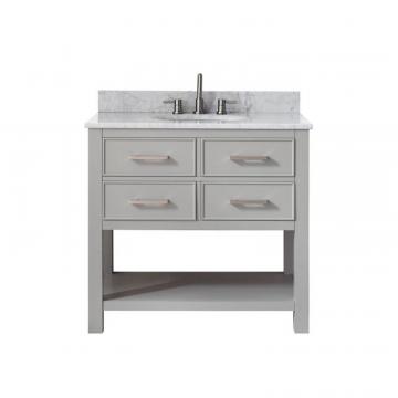 Avanity Brooks 37" Vanity Combo In Chilled Gray Finish With Carrera White Top