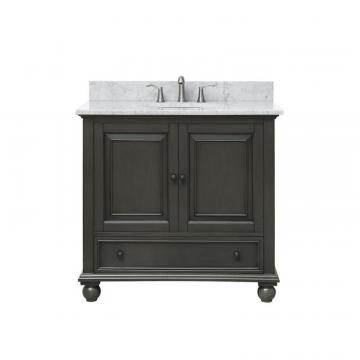 Avanity Thompson 37" Vanity Combo In Charcoal Glaze Finish With Carrera White Top