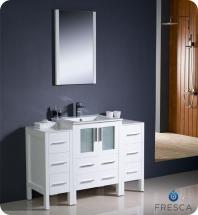 Fresca Torino 48" W Vanity in White Finish with Undermount Sink