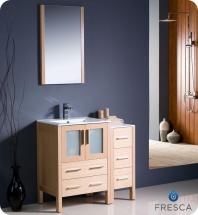 Fresca Torino 36" W Vanity in Light Oak with Side Cabinet and Undermount Sink