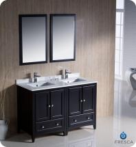 Fresca Oxford 48" W Double Sink Vanity in Espresso Finish with Mirror
