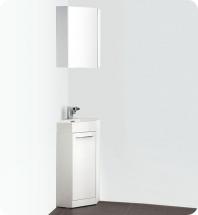 Fresca Coda 14" W Corner Vanity in White Finish with Optional Medicine Cabinet