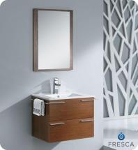 Fresca Cielo 24" W Vanity in Wenge Brown Finish with Mirror