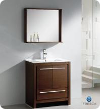 Fresca Allier 30" W Vanity in Wenge Brown Finish with Mirror