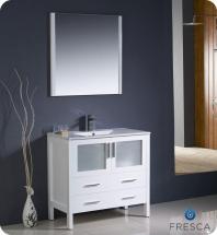 Fresca Torino 36" W Vanity in White Finish with Undermount Sink