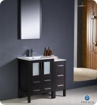 Fresca Torino 36" W Vanity in Espresso Finish with Side Cabinet and Undermount Sink