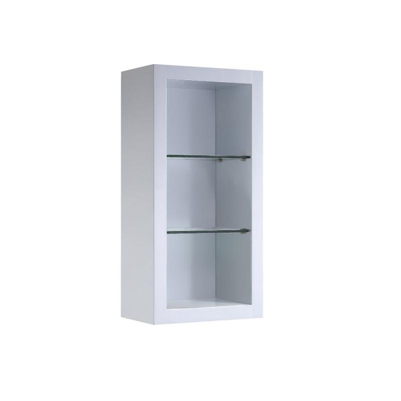 Fresca Allier White Bathroom Linen Side Cabinet w/ 2 Glass Shelves