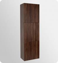Fresca Walnut Bathroom Linen Side Cabinet With 3 Large Storage Areas
