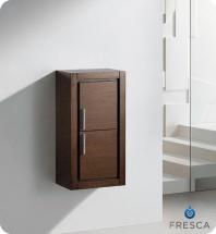 Fresca Wenge Brown Bathroom Linen Side Cabinet With 2 Doors
