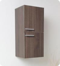 Fresca Gray Oak Bathroom Linen Side Cabinet With 2 Storage Areas