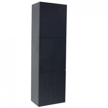 Fresca Black Bathroom Linen Side Cabinet With 3 Large Storage Areas