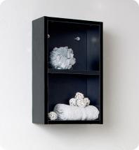 Fresca Black Bathroom Linen Side Cabinet With 2 Open Storage Areas