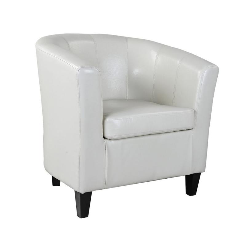 Corliving Antonio Tub Chair In Creamy White Bonded Leather