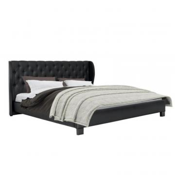Corliving Fairfield Tufted Black Bonded Leather King Bed