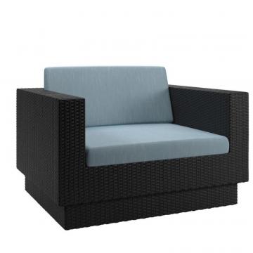 Corliving Park Terrace Patio Chair in Textured Black Weave