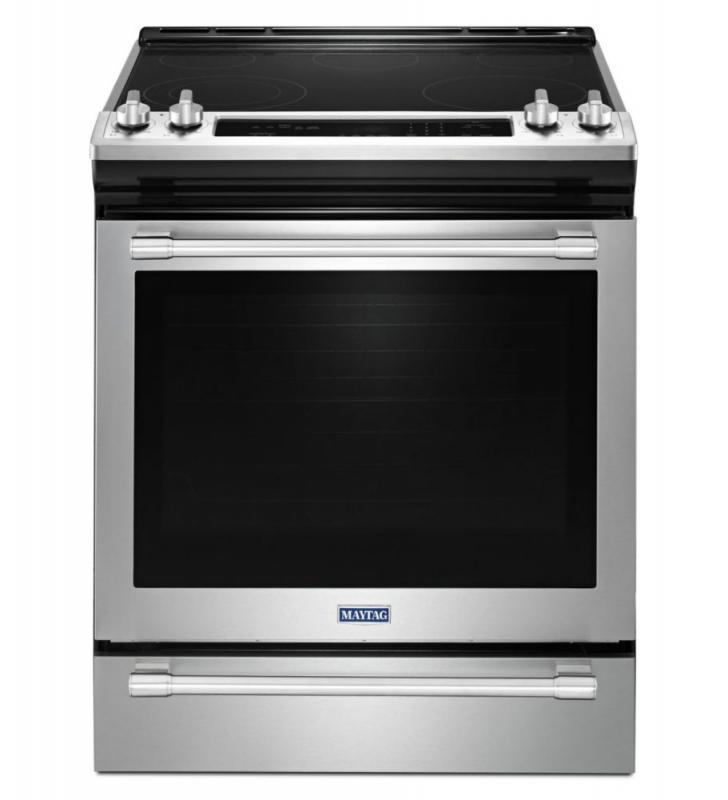 Maytag 30" 6.4 cu. ft. Slide-In Electric Range with True Convection in Stainless Steel