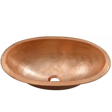 Sinkology Strauss 19" Dual Mount Pure Solid Copper Bathroom Sink in Naked Copper