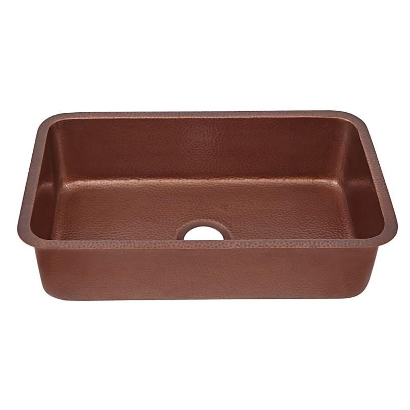 Sinkology Orwell Undermount Handmade Solid Copper 30" Single Bowl Kitchen Sink in Antique Copper