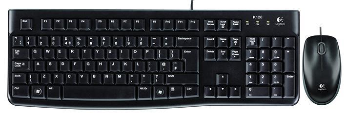 Logitech MK120 Keyboard & Mouse Deskset Black