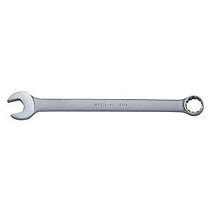 Westward 1-1/2" Combination Wrench, SAE, Satin, Number of Points: 12