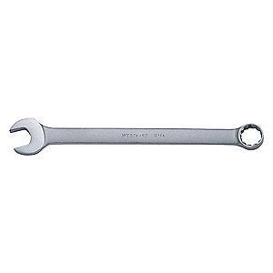 Westward 2" Combination Wrench, SAE, Satin, Number of Points: 12