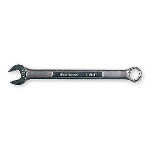 Westward 7/16" Combination Wrench, SAE, Satin, Number of Points: 12