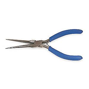 Westward Needle Nose Plier, 5-7/8" Overall Length, 1-9/32" Max. Jaw Opening, Smooth Gripping Surface