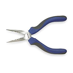 Westward Needle Nose Plier, 6" Overall Length, 1-5/32" Max. Jaw Opening, Serrated Gripping Surface