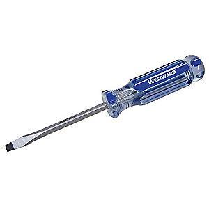 Westward Steel Screwdriver with 12" Shank and 1/2" Keystone Slotted Tip