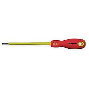 Westward Steel Insulated Screwdriver with 4" Shank and 1/8" Cabinet Tip